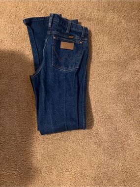 Wrangler Blue Denim Jeans with Brass Zip